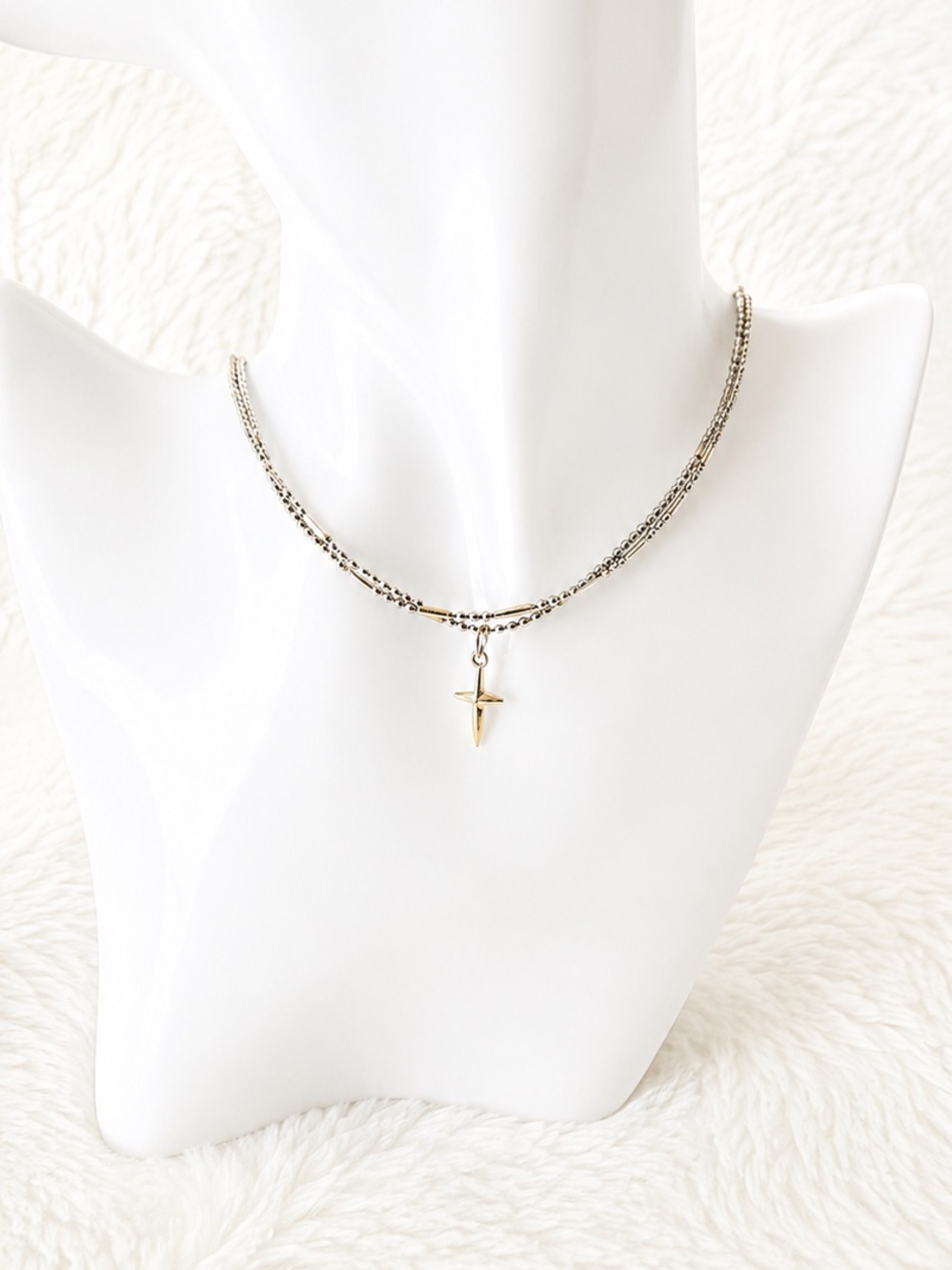 Silver Tone Necklace Lot 8 Pc Cross Butterfly Pendant Charm Chain Jewelry Set